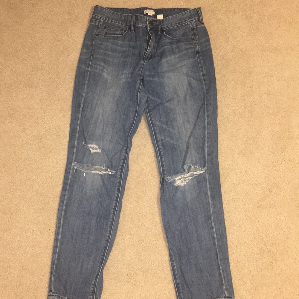 J Crew Boyfriend Ripped Jeans